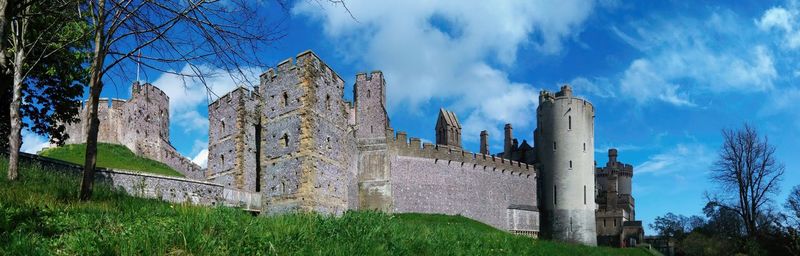 Low angle view of historical building against sky