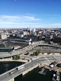 High angle view of cityscape