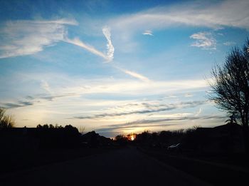 Empty road at sunset