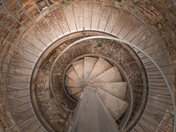 Directly above shot of spiral staircase