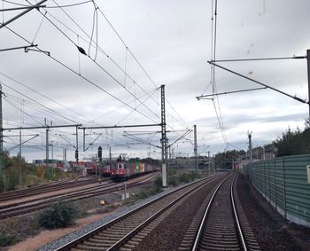 Railroad tracks against sky