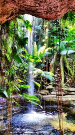 Water flowing through rocks