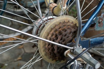 Cropped image of bicycle wheel