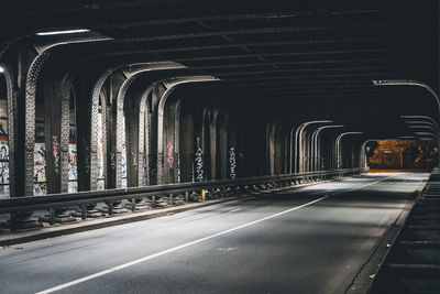 Empty road in city