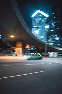 Cars on road at night