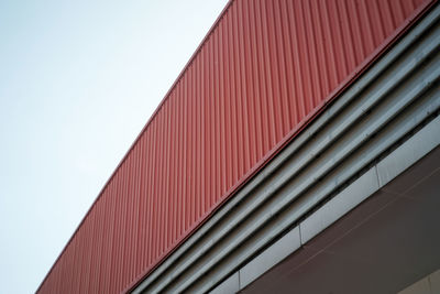 Low angle view of modern building against clear sky