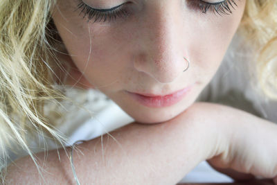 Close-up of young woman