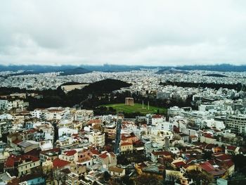 High angle shot of townscape