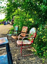 Chairs in park