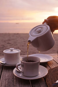 Close-up of coffee on table