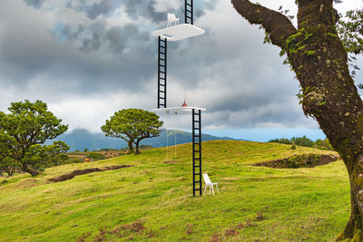 Scenic view of field against sky