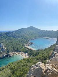 View over greek beach.