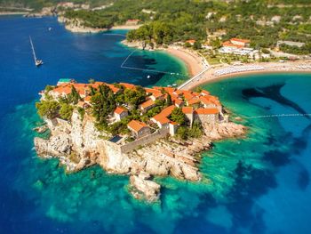 High angle view of beach