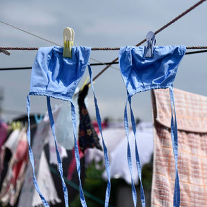 Cloth mask hanged to dry after wash