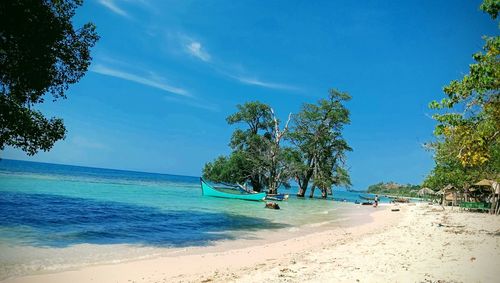 Scenic view of beach against sky