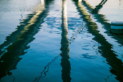 High angle view of swimming pool in lake