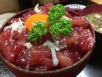 Close-up of salad in plate