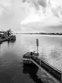 Aerial view of man sitting on pier