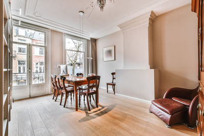 Empty chairs and tables at home