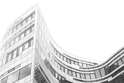 Low angle view of buildings against clear sky