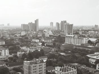 High angle view of cityscape against sky