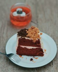 Close-up of dessert in plate on table