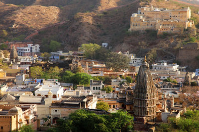 High angle shot of townscape