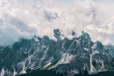 Storm clouds over dolomites, italy.