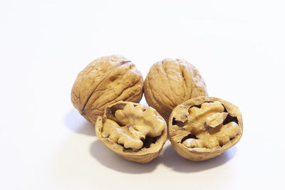 High angle view of pastries against white background