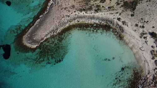 High angle view of sea shore