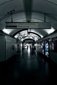 Illuminated subway station