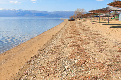 Scenic view of beach against sky