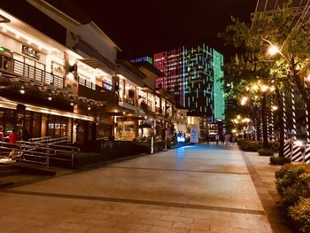 Illuminated city at night