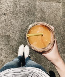 Low section of man with drink