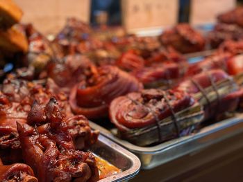 Close-up of meat for sale in market