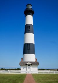 Low angle view of lighthouse against sky