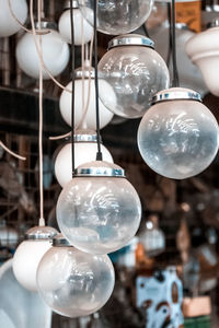 Low angle view of illuminated lanterns