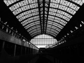 Low angle view of silhouette railroad station