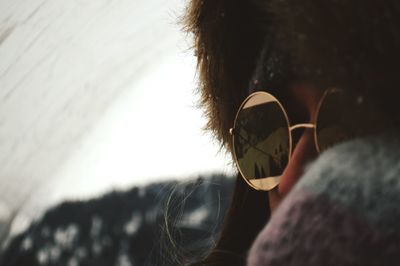 Close-up of man wearing sunglasses