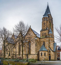 Exterior of historic building against sky