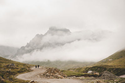 People standing on mountain