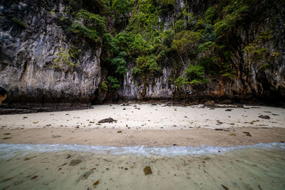 Scenic view of rocks on beach