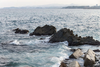 Rocks in sea