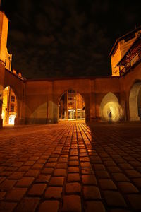 Illuminated built structure at night