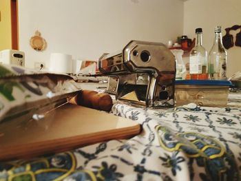 Close-up of machine at home