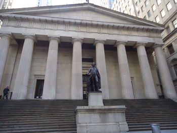 Low angle view of statue of building