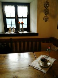 Dining table in restaurant