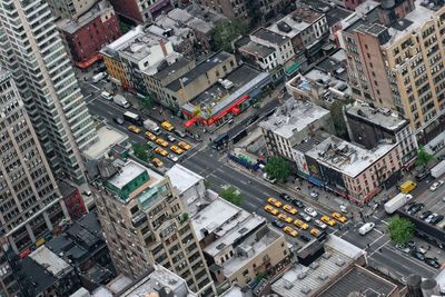 High angle view of residential district