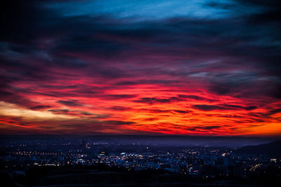 Dramatic sky over city