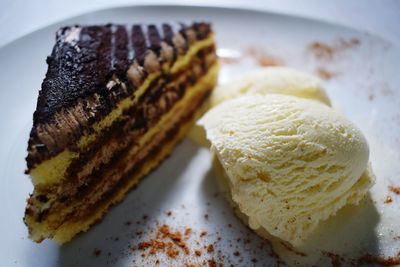 Close-up of ice cream in plate